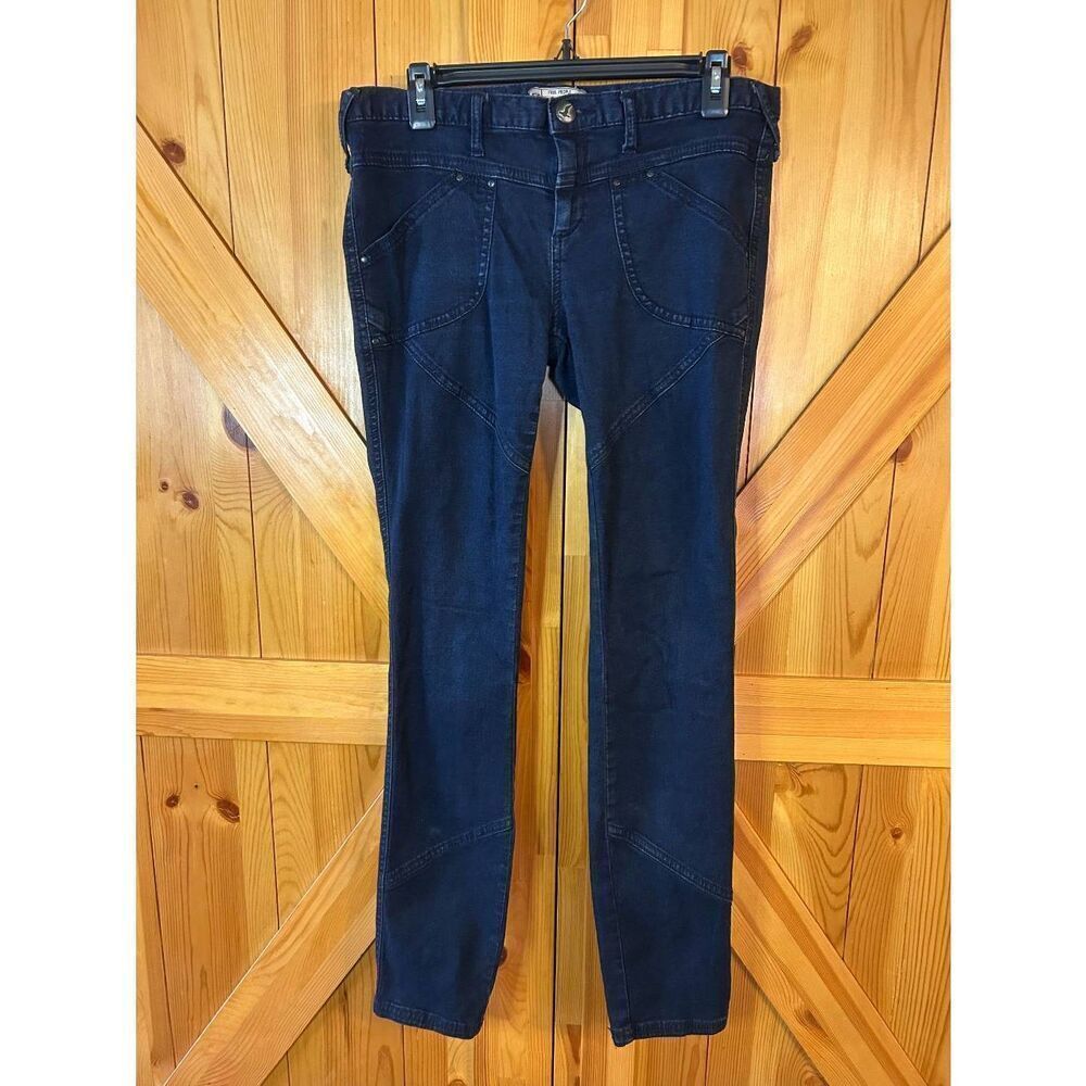 Free People Womens Seamed Skinny Jeans Faded Dark Wash Size 31 (5340)